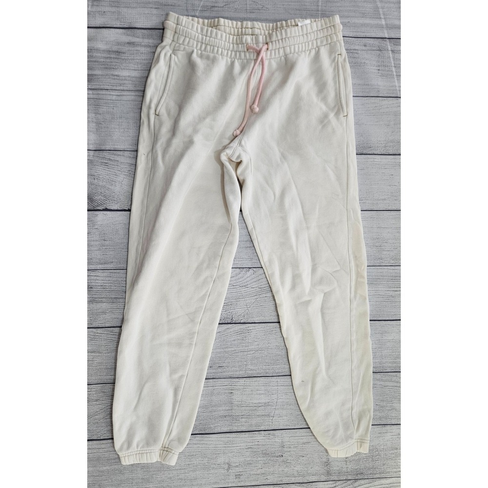 Tna CozyAF Fleece Jogger Pants‎ Womens XS Cream Cotton Blend Lounge Cozy